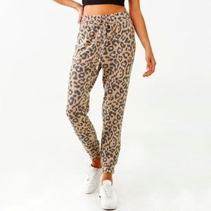 Forever 21 Cheetah Print Fluffy Joggers